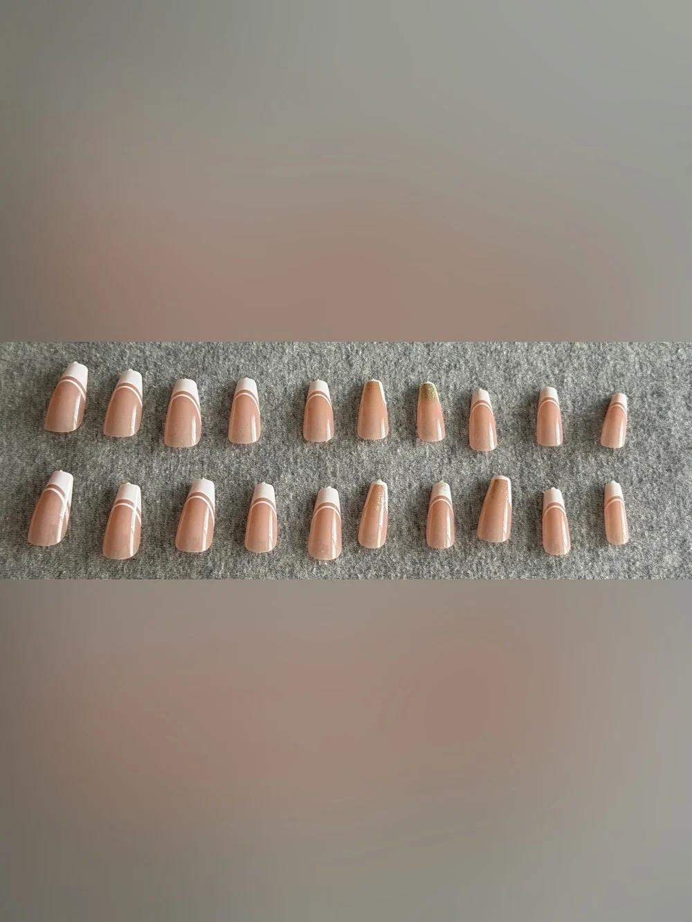 Neutral Peach French Tip Press-On Nail Set